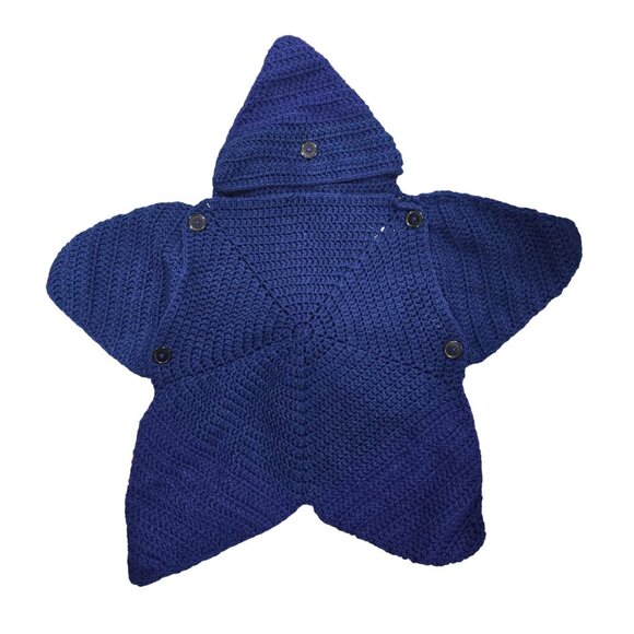 Crochet Baby Star Bunting Snuggle Suit/Bodysuit one size warm cute star - Picture 6 of 6